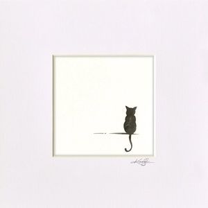 OOAK Cat Watercolor in mat by Kathy Morton Stanion - I Love Cats 9